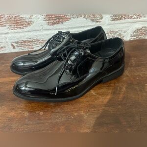 Vangelo Shoes Black Patent Size 7 Oxford Formal Tuxedo Prom Wedding